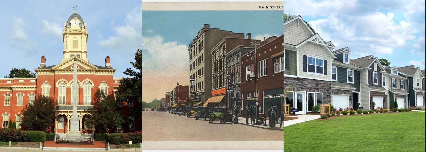 Real photos of Union County — Marvin courthouse, Union County landmarks, and downtown Waxhaw